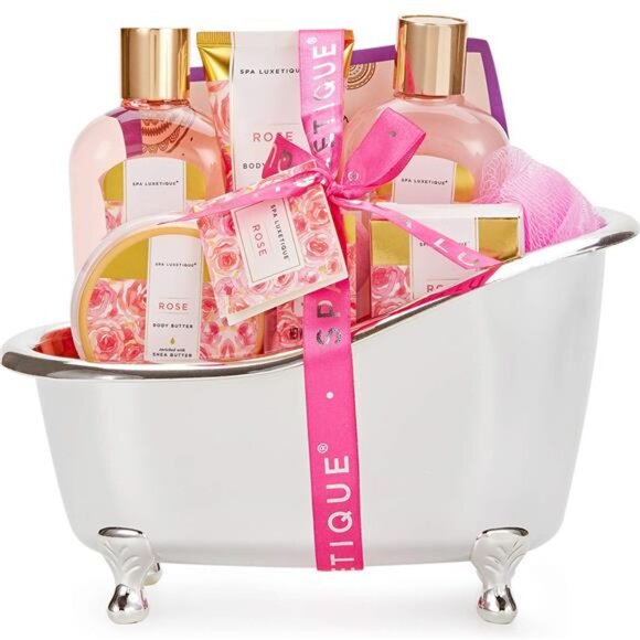 Fragrance Beauty Gift Set For Women, Bath Sets for Women Gift 8 Pcs Rose Spa Set - Picture 1 of 6